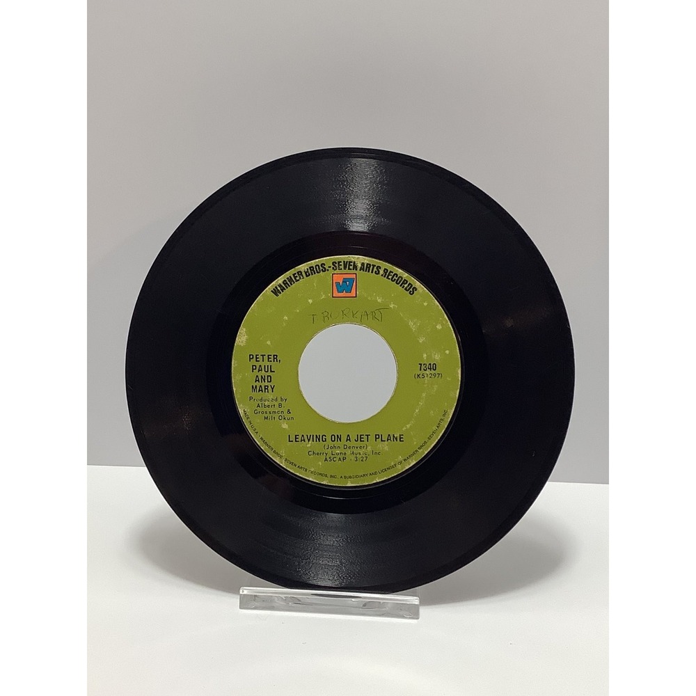 Peter, Paul and Mary Leaving on a Jet Plane 7" Vinyl Record 1969 Folk 45 7340